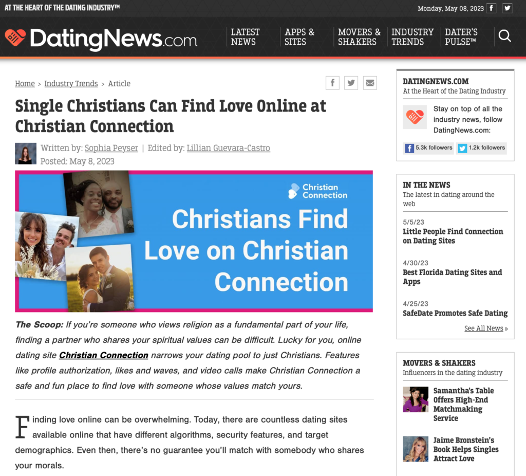 Christian Connection Blog – DatingNews.com Features Christian Connection